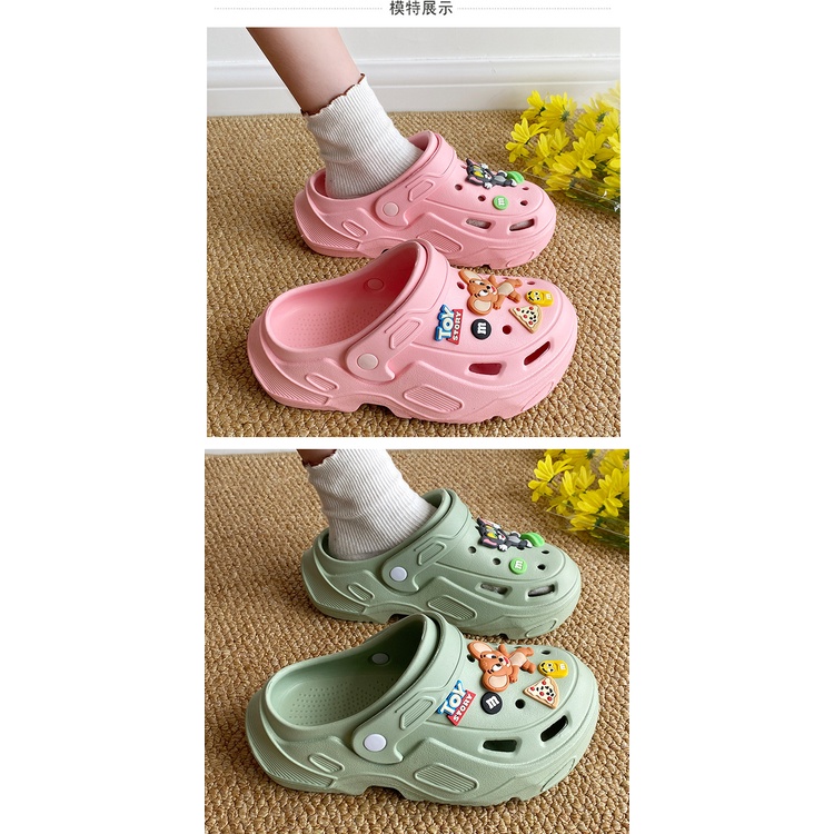 Dép Nhựa eva Đế Dày Tăng Chiều Cao Họa Tiết Hoạt Hình Dễ Thương Thời Trang Mùa Hè Cho Nữ
