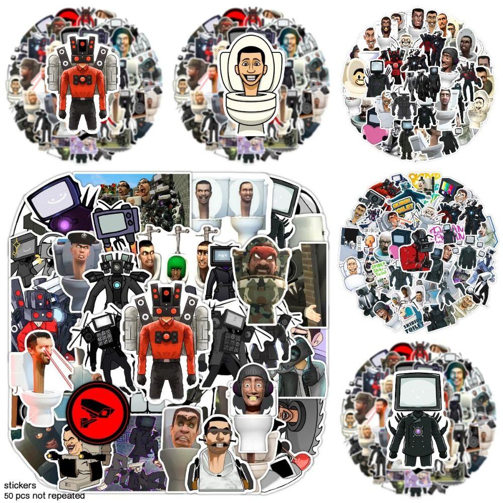 Avalentine 50/54 cái skibidi toilet graffiti dán, đề can trang trí graffiti đề can, hình dán graffiti vui nhộn sticker đồ chơi skibidi nhà vệ sinh điện thoại di động trang trí vali