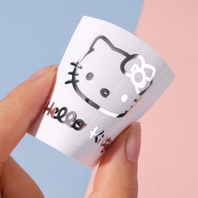 Miếng Dán Kim Loại Họa Tiết Hoạt Hình Nhật Bản Sanrio Cinnamoroll Pachacco Kuromi Melody Purin Dễ Thương Sáng Tạo Trang Trí Cốc Nước