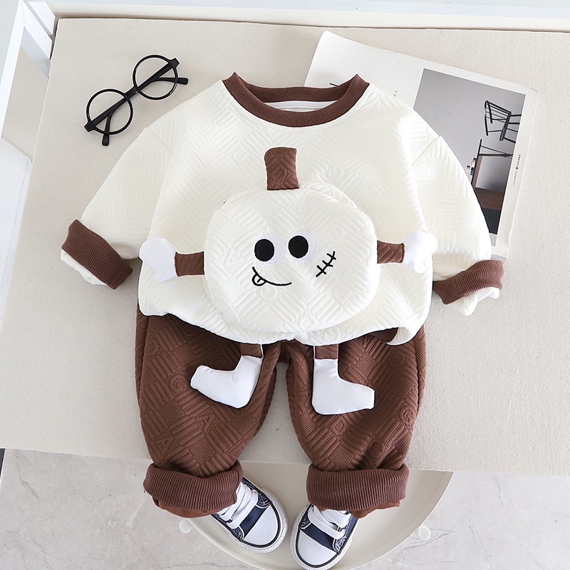 Set Đồ 2 Món Gồm Áo Sweater Cotton + Quần Dài In Họa Tiết Hoạt Hình Phong Cách Thể Thao Thời Trang Mùa Xuân Cho