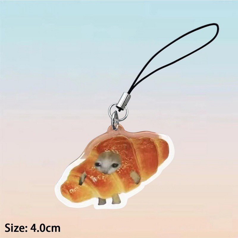 Móc khóa MÈO CHUỐI Banana Cat khóc nhè, mèo Happy Cat trang trí balo, chìa khóa dễ thương cute Mèo méo meo mèo meo