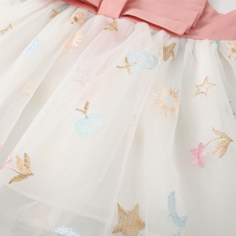 Đầm Công Chúa Hai Dây Phối Ren Thời Trang Cho Bé Gái