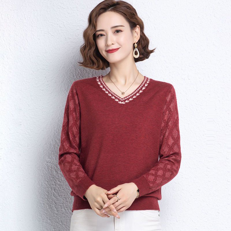 Áo Sweater Dệt Kim Tay Dài Cổ Chữ v Thời Trang Dành Cho Nữ