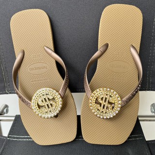 Dép kẹp xỏ ngón havaianass nữ đế vuông cham đồng tiền 🔥 🔥 🔥
