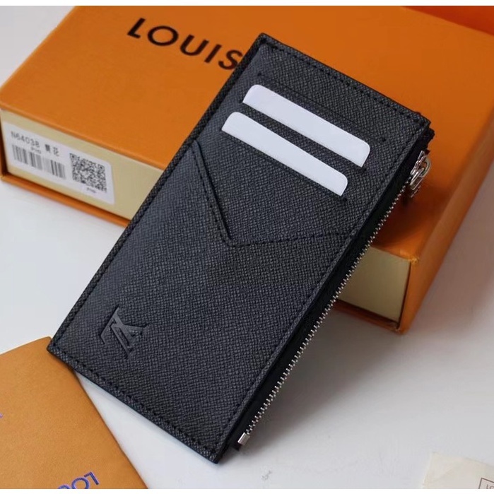 100% nguyên bản chính hãng chủ thẻ louis vuitton lv new ladies leather coin zipper card holder [có hộp]