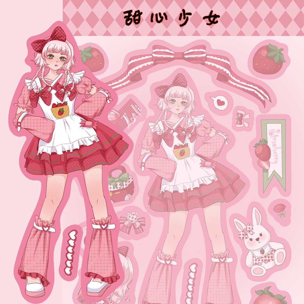 Bộ 8 Miếng Dán Trang Trí Mũ Bảo Hiểm / Bút Chì diy Hình Nhân Vật Hoạt Hình mocha girl guka