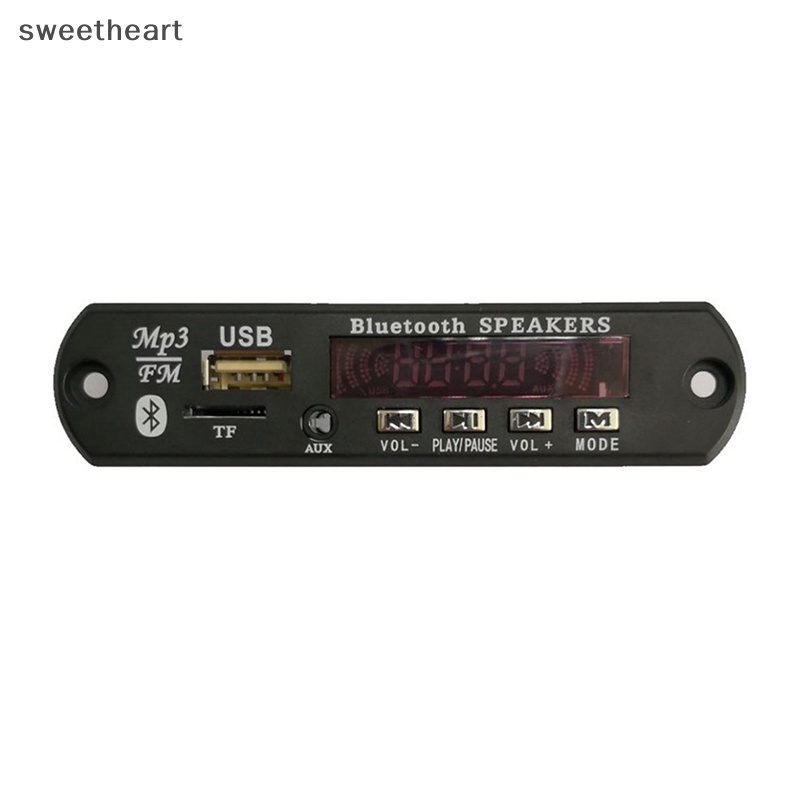 Không dây Bluetooth 5.0 9V-12V MP3 WMA Bảng Giải mã âm thanh xe hơi USB TF FM Đài phát thanh mô-đun Màn hình màu máy nghe nhạc MP3 với điều khiển từ xa mới