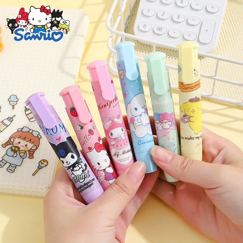 Creative sanrioed kawaii press eraser anime hello kitty kuromi mymelody cinnamoroll phim hoạt hình dễ thương văn phòng phẩm quà tặng đồ dùng văn phòng