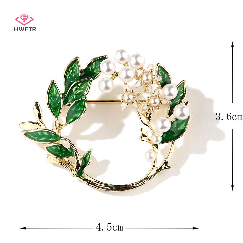 Trâm cài áo HWETR dáng thả đính ngọc trai giả sáng tạo thời trang dành cho nữ