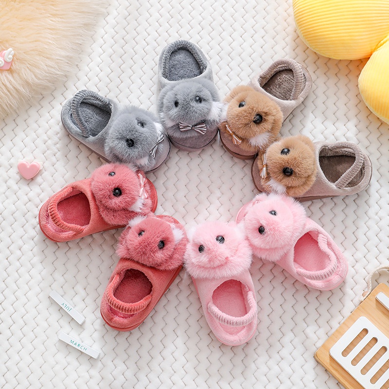 Dép Bông Đi Trong Nhà Chống Trượt Hình Thỏ Hoạt Hình Dễ Thương Cho Bé
