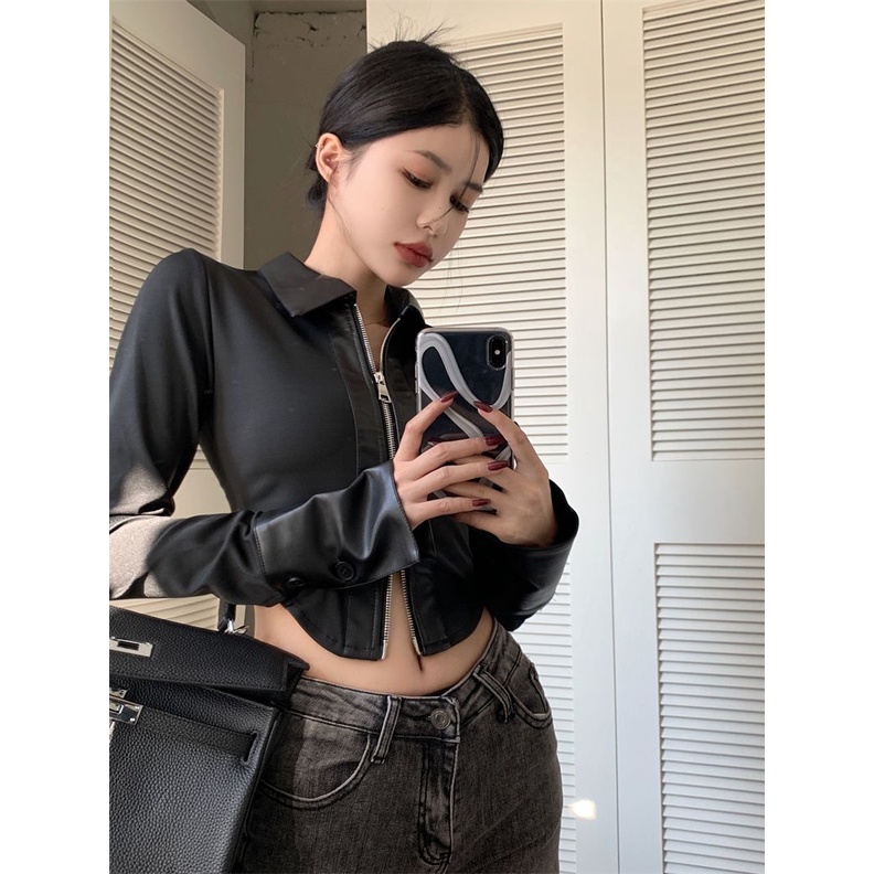 Áo Sơ Mi Cổ Bẻ Dáng Ngắn Thời Trang Mùa Xuân Dành Cho Nữ