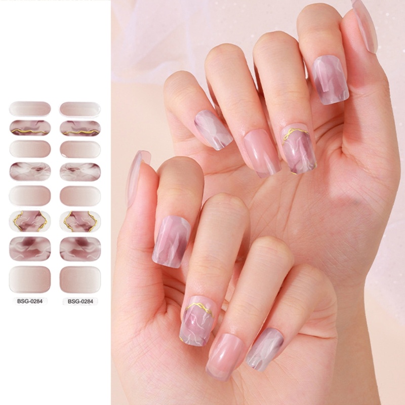 Pepa 16 chiếc dải gel bán bảo dưỡng keo dán đầy đủ bọc gel nail art sticker