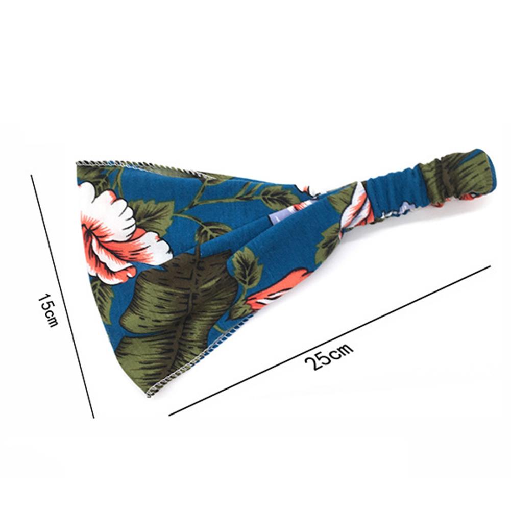 Boho floral in tóc ruy băng đàn hồi dây buộc tóc rộng cotton căng thể thao băng đô yoga
