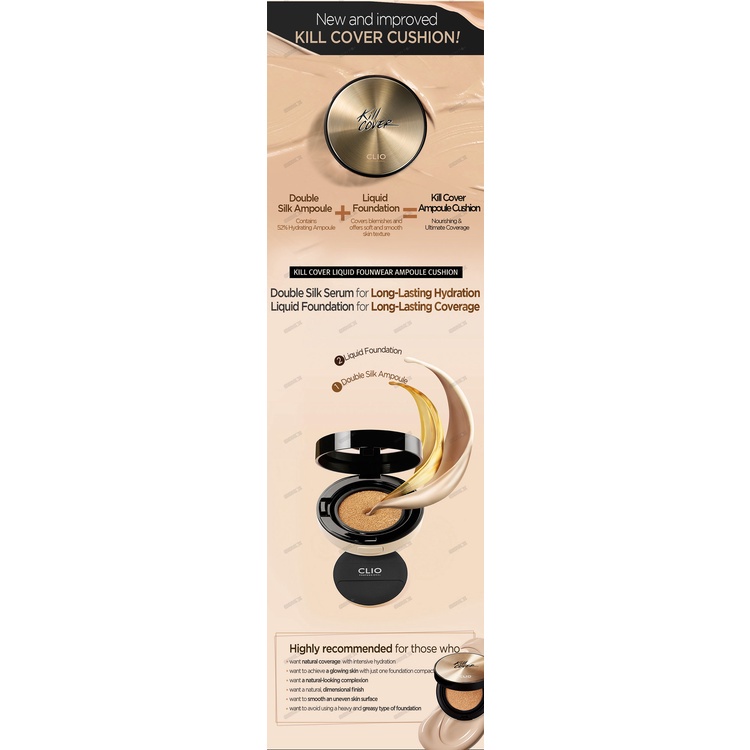 Phấn nước Clio dòng Kill Cover 15g + lõi 15g cao cấp