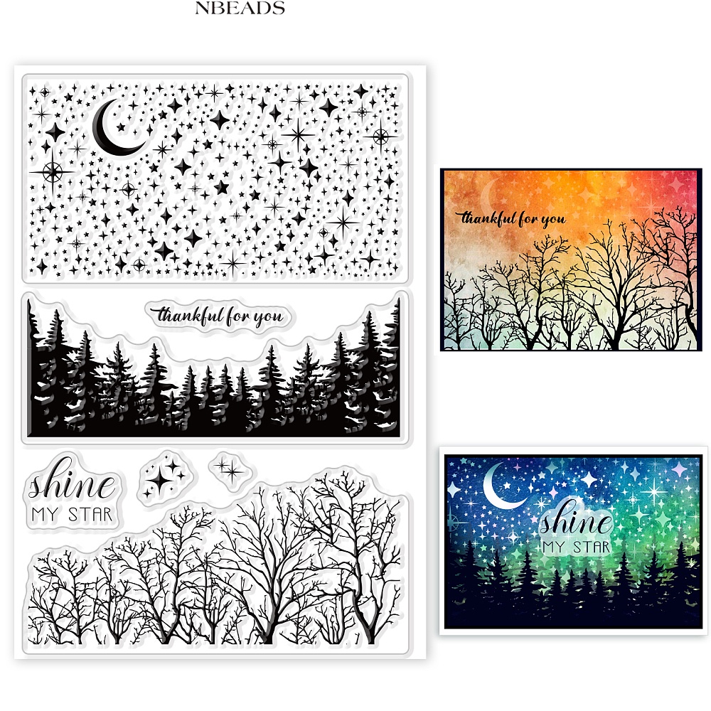 1 tờ tem nhựa pvc để tự làm album ảnh scrapbooking thẻ trang trí làm tờ tem mẫu sao 16x11x0.3cm