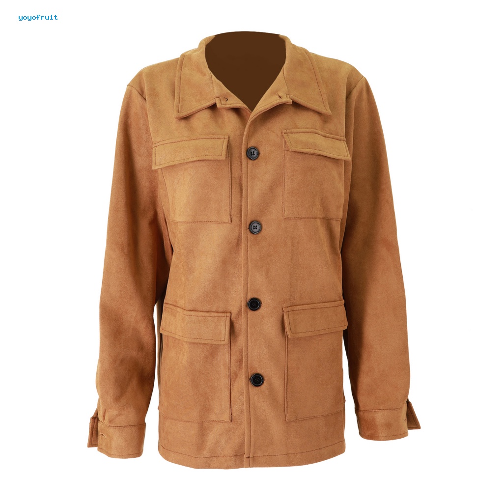 Yof áo khoác gió đơn giản nhưng thời trang áo khoác gió retro áo khoác nam retro trench coat phong cách multi-pocket winter jacket màu rắn đa năng cho mọi dịp