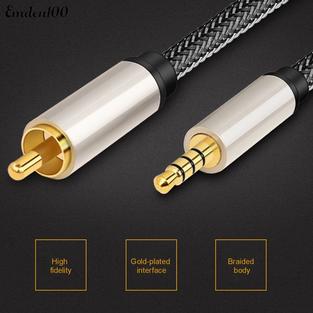 EMDEN Dây Cáp Âm Thanh 3.5mm Sang rca Cho tv xiaomi mi 12