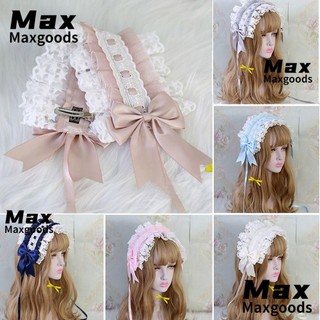 Maxg lolita ruffled headband nhật bản-style cosplay headdress anime maid thêu kẹp tóc
