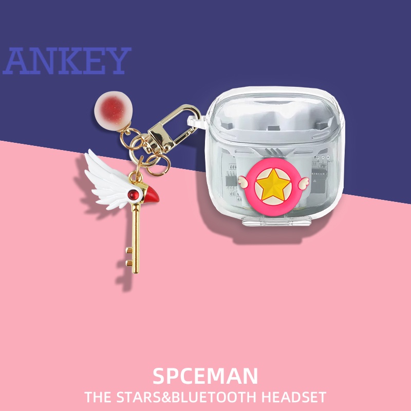 For JBL TUNE FLEX Case Transparent Protective Silicone Cute Cartoon Covers Bluetooth Earphone Shell Headphone Portable