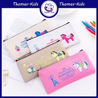  hộp đựng bút chì trẻ em 1pc thiết kế in hoạt hình ngẫu nhiên túi đựng bút chì túi đựng văn phòng phẩm một lớp cho học sinh