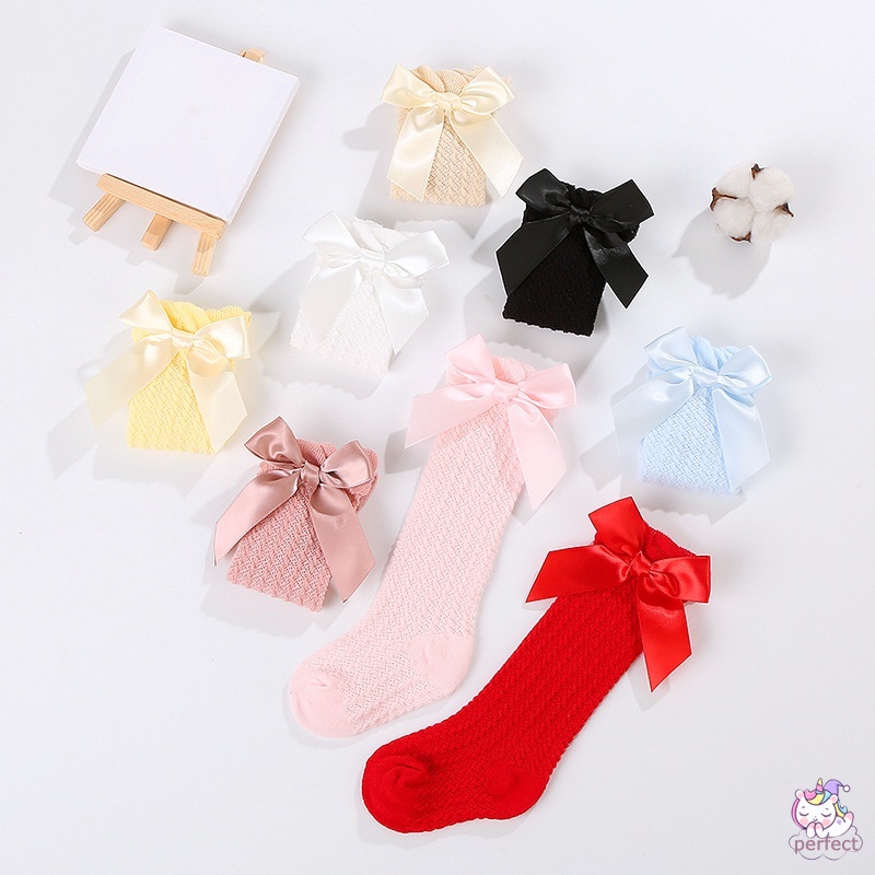 Baby socks for kids girl cotton soft anti-slip knitted socks for children girls bow tie princess socks mid-range socks