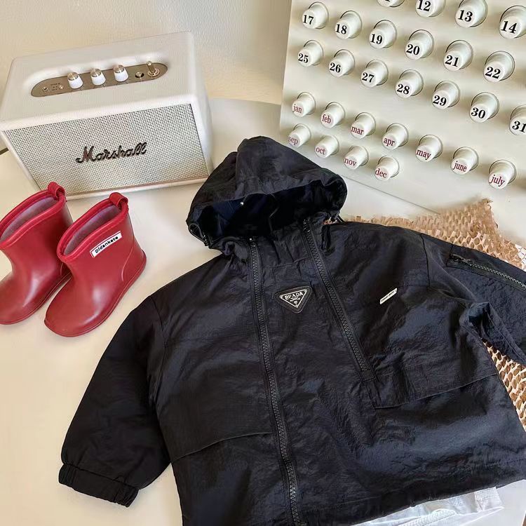 Hàng Mới Về Áo Khoác Có Mũ Trùm Màu Trơn Phối Khóa Kéo Phong Cách Hàn Quốc Thời Trang Xuân Thu Cho Bé Trai Và Gái