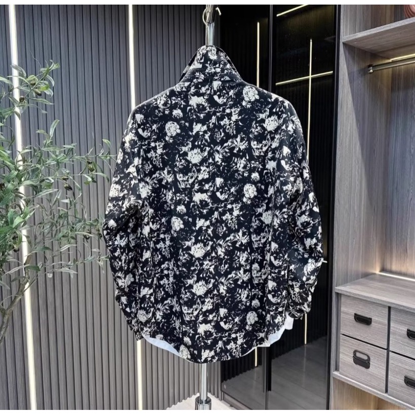 Non-iron veel áo sơ mi hoa nam dài tay mùa hè phong cách mới xu hướng thời trang retro màu hoa độc đáo áo sơ mi đẹp trai hợp thời trang