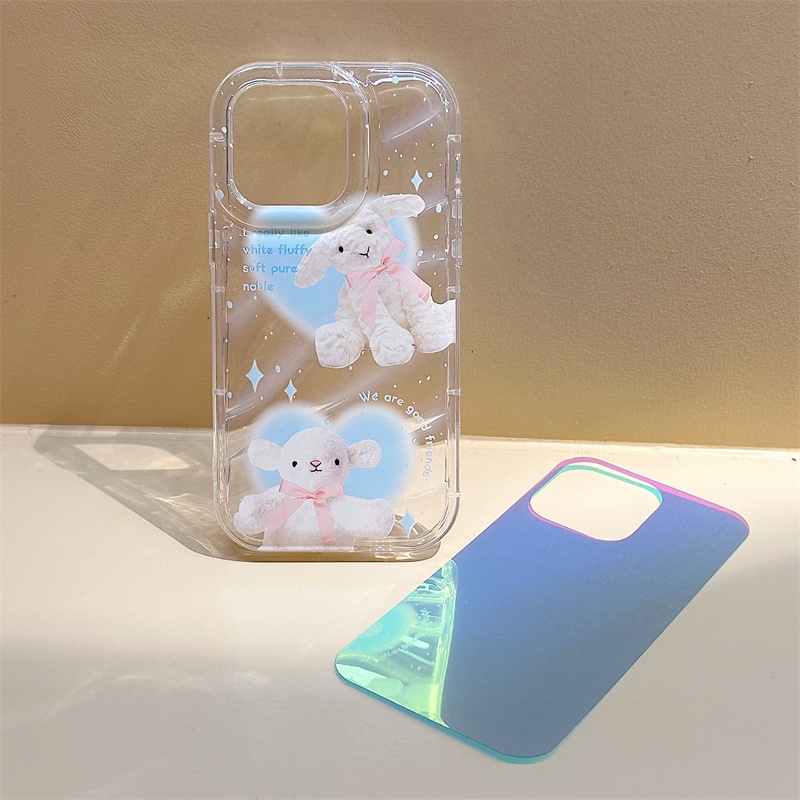 Ốp lưng cho iphone 11 13 12 14 pro 11 pro max 6 7 8 14 plus x xr xs max 6 7 8 se 2020 se 2022 ốp lưng chống sốc cho điện thoại laser purple rabbit