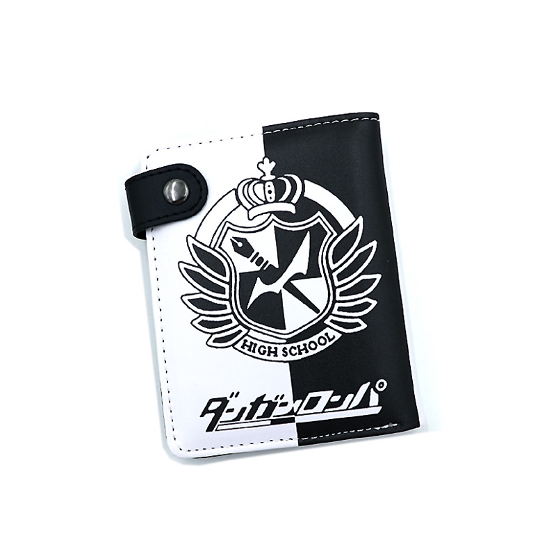 Danganronpa monokuma ví pu ngắn dễ thương nhân vật anime ví có túi đựng tiền xu in đầy màu sắc