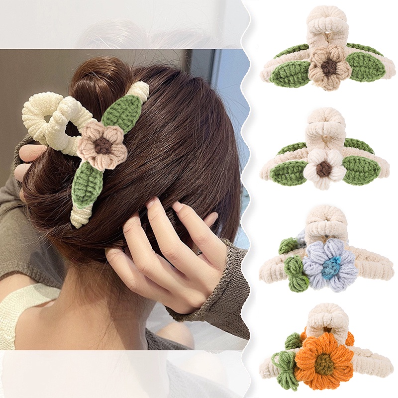 Kẹp tóc HAIMEIKANG hoa len đan khí chất thời trang mới cho nữ