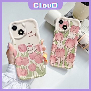 Dành Cho Realme C67 C25Y C53 C30 C25 C25s C21 C11 C12 C33 C1 C55 C35 C15 C31 C21Y C3 C20 C20A 5i 5s 7i 5 9i 6i 3D V Sóng Cong Cạnh Thỏ Dễ Thương Thỏ Ngọt Hoa Tulip Tươi