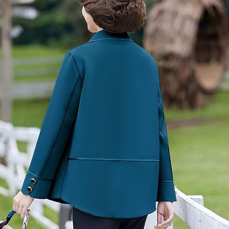 Áo Khoác Len Hai Mặt Dáng Ngắn Chống Gió Thời Trang Dành Cho Phụ Nữ Trung Niên