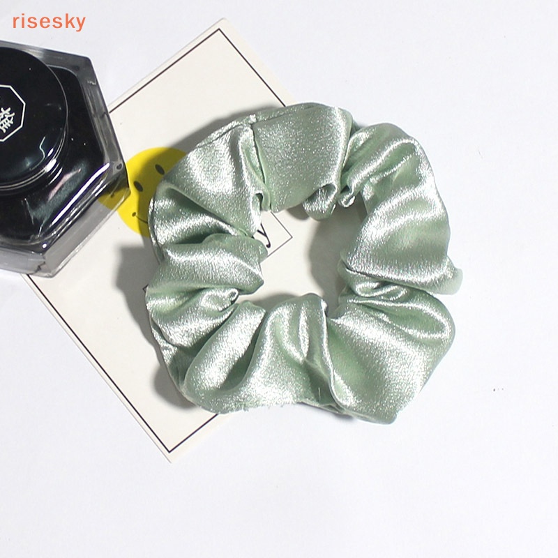 Màu rắn pha lê sa lớn buộc tóc intese phụ kiện tóc thời trang thanh lịch cho phụ nữ tính khí scrunchies dây buộc tóc