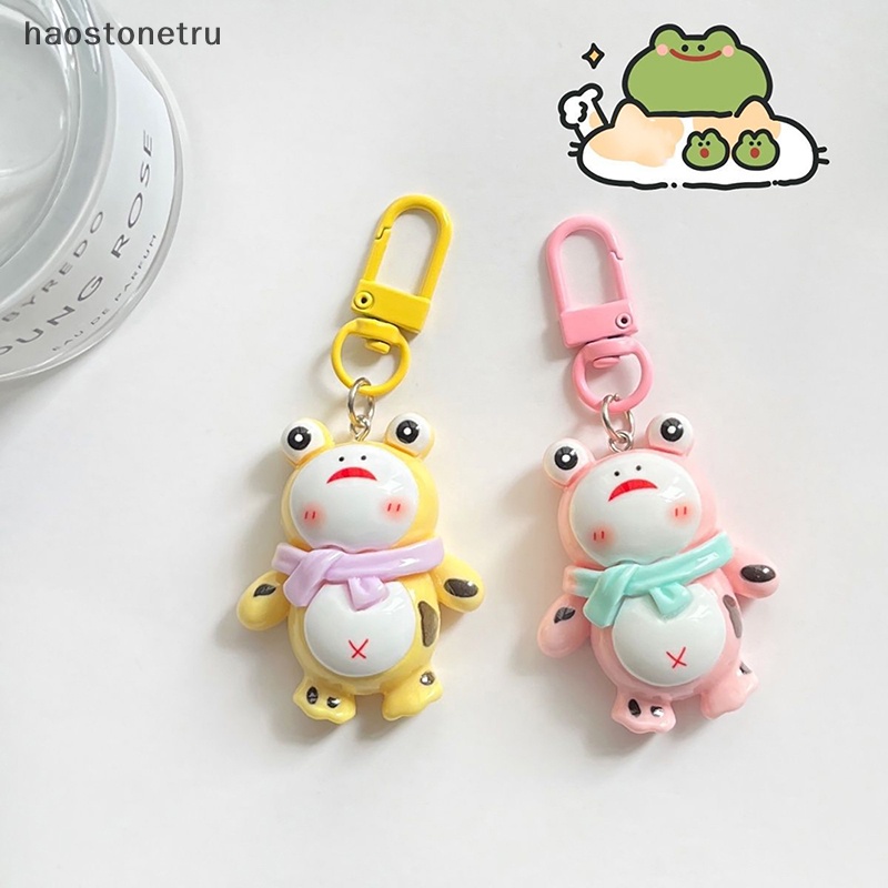 Ru dễ thương phim hoạt hình ếch móc khóa màu kẹo đáng yêu chìa khóa động vật cho bé gái túi mặt dây chuyền ba lô trang trí n