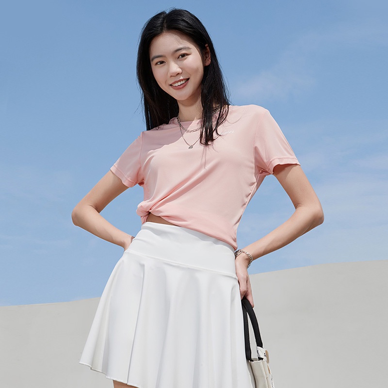 Áo thun thể thao CAMELSPORTS tay lỡ dáng rộng thấm hút mồ hôi thoáng khí khô nhanh cho nữ tập yoga/ chạy bộ