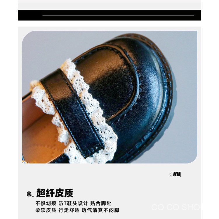 Giày trẻ em 2023 mùa xuân hè phong cách mới ren ren cô gái đơn giản giày da nhỏ nữ em bé trung bình giày trẻ em nhỏ