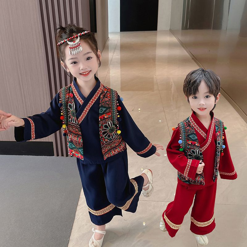 Bộ Quần Áo Hán Phục Dài Tay Phong Cách Mùa Thu Cho Bé Trai#0903#