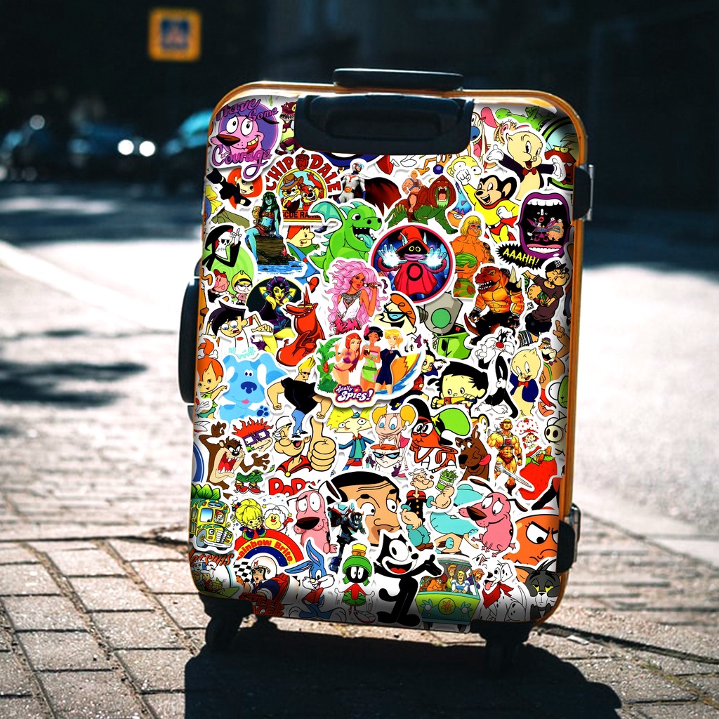 100/50 cái 90's classic cartoon animation dán graffiti không thấm nước cho mũ bảo hiểm xe đạp tài khoản tay bút chì đề can lanlanstickersworld