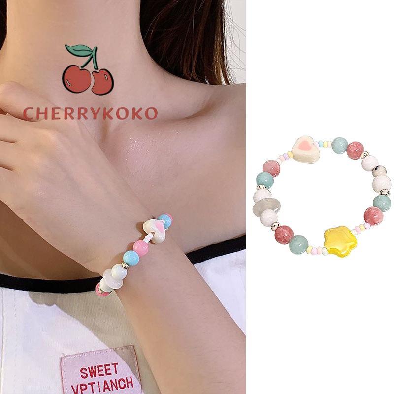 🍒🍒CHERRYKOKO Vòng Tay Chuỗi Hạt Màu Sắc Ngọt Ngào Thời Trang Mùa Hè Cho Nữ