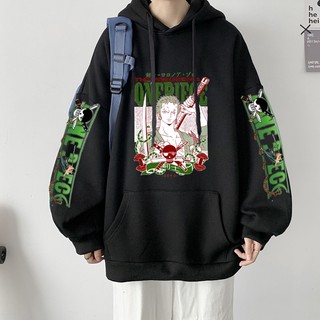 Roronoa zoro in hoodies one piece anime áo thun lỏng harajuku áo khoác thường nam nữ thời trang dài tay s. Thai
