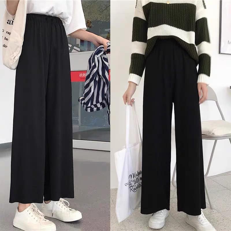 HÀNG ĐẸP: Quần Ống Rộng ĐỨC CHÍ FASHION Nữ Trơn Và 2 Sọc Mặc Đi Chơi - Mặc Ở Nhà Phong Cách Hàn Quốc