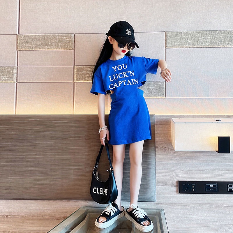 Đầm Thun Mùa Hè 2023 Thời Trang Mới Cho Bé Gái Lớn Tuổi