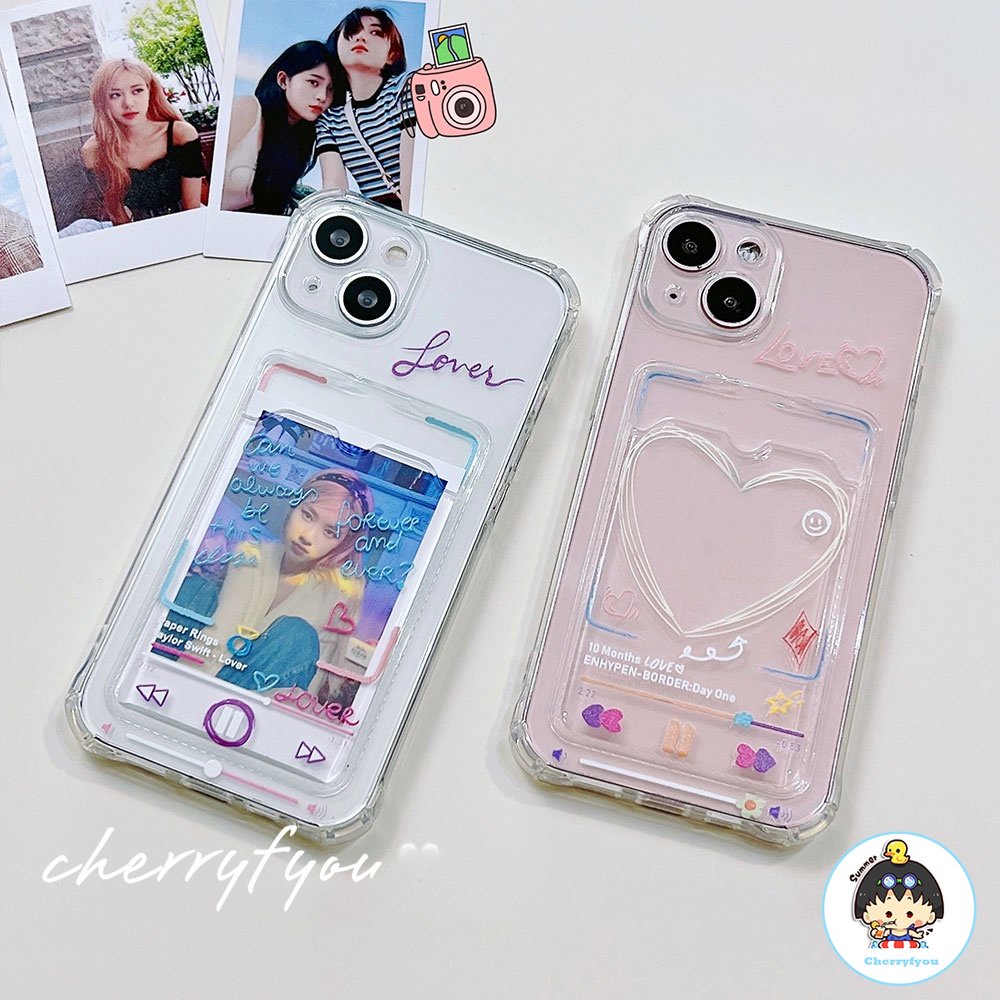 Ốp Điện Thoại TPU Dẻo Họa Tiết Hoạt Hình Phong Cách Graffiti Kèm Ngăn Đựng Thẻ Chống Sốc Cho IPhone 11 12 13 14 Pro Max 14 Plus