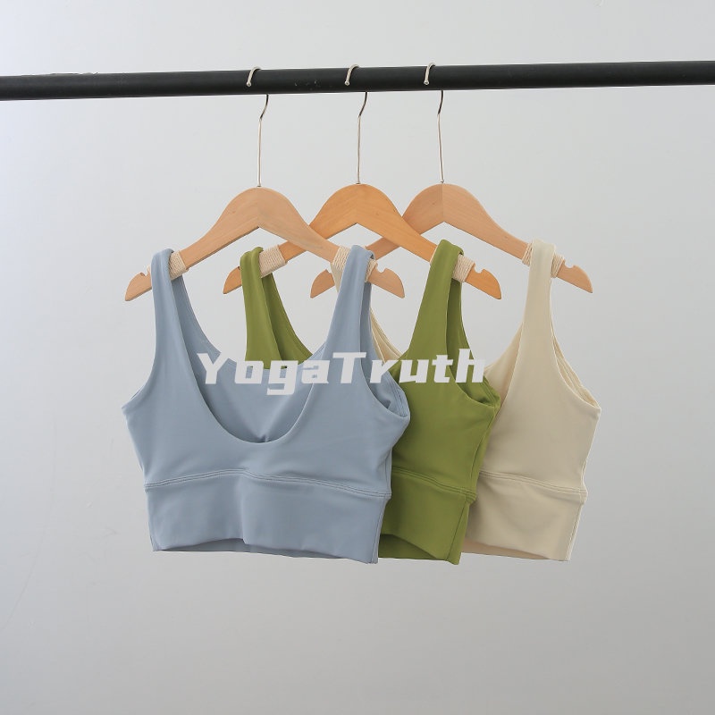 Áo Ngực Thể Thao Hình Tam Giác Màu Nude Nuls Lycra Cố Định Hình Chữ U Đẹp Mắt