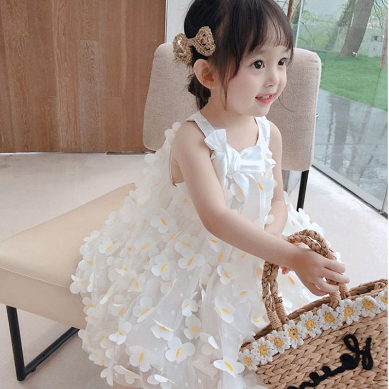 Bololo Đầm Công Chúa Không Tay Họa Tiết Bướm Xinh Xắn Dành Cho Bé Gái