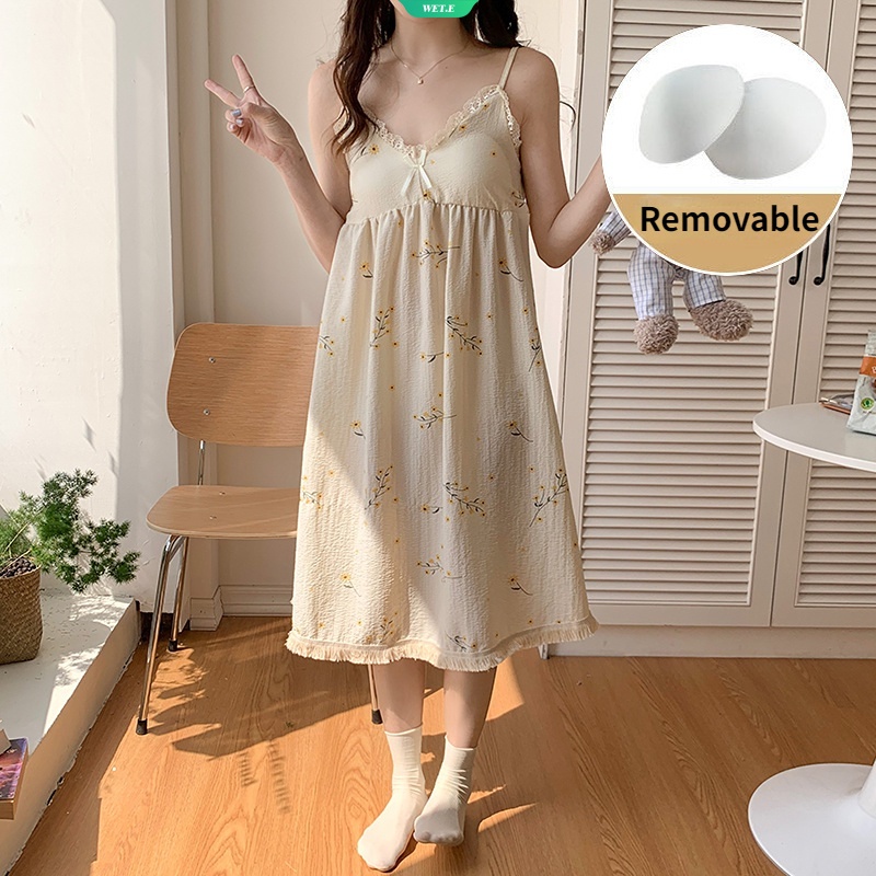 Đầm Ngủ Hai Dây In Họa Tiết Hoạt Hình Nhật Bản Thời Trang Mùa Hè 2023