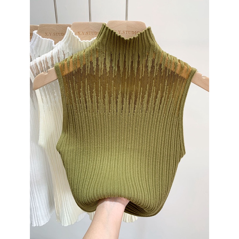 Áo Croptop Sát Nách Cổ Lọ Thiết Kế Khoét Quyến Rũ