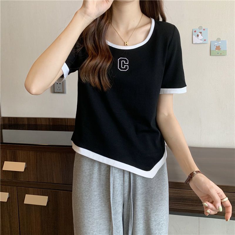 Áo Thun Ngắn Tay In Chữ Nhiều Màu Sắc Thời Trang Mùa Hè Cho Nữ