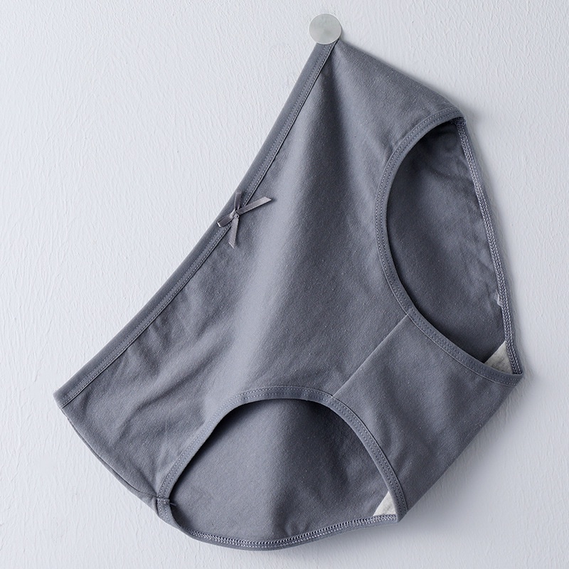 Quần Lót Tam Giác Màu Trơn Chất Liệu Cotton Thoải Mái Cho Nữ