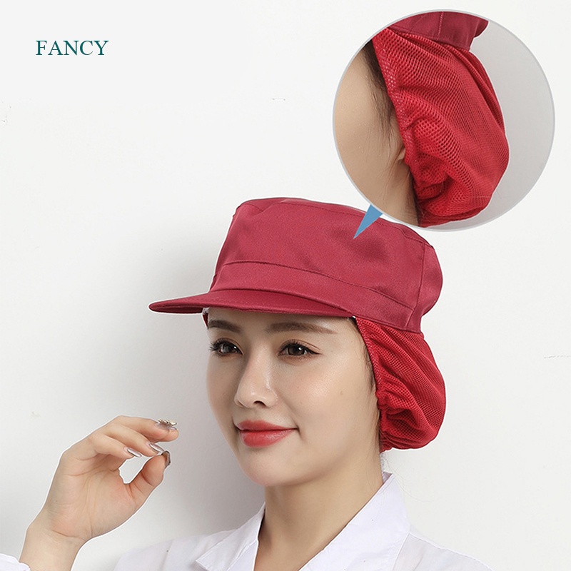 Fancy Mũ Đầu Bếp Phục Vụ Thực Phẩm Có Lưới Che Tóc